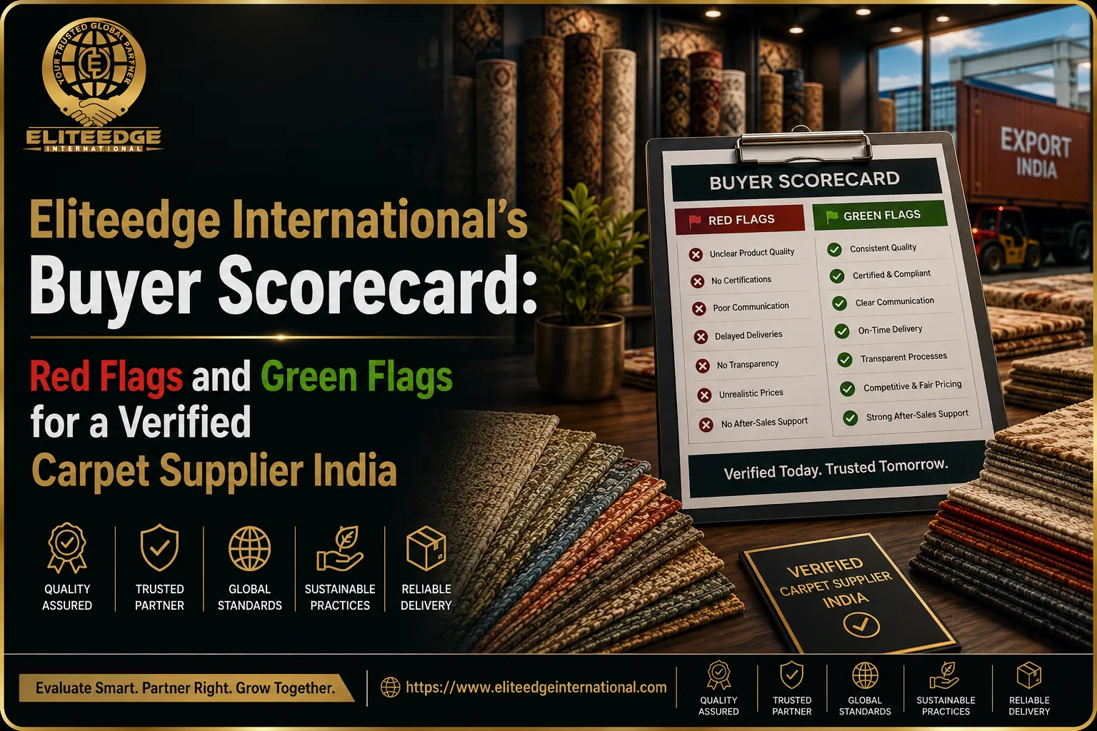Verified carpet supplier India Eliteedge International buyer scorecard evaluation