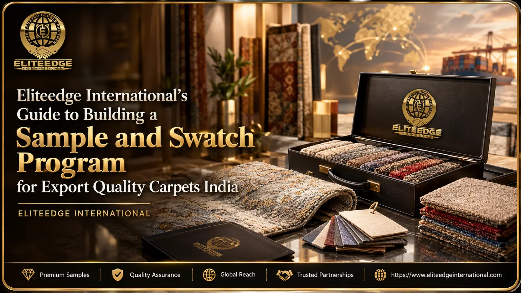 Export quality carpets India Eliteedge International swatch sample program guide