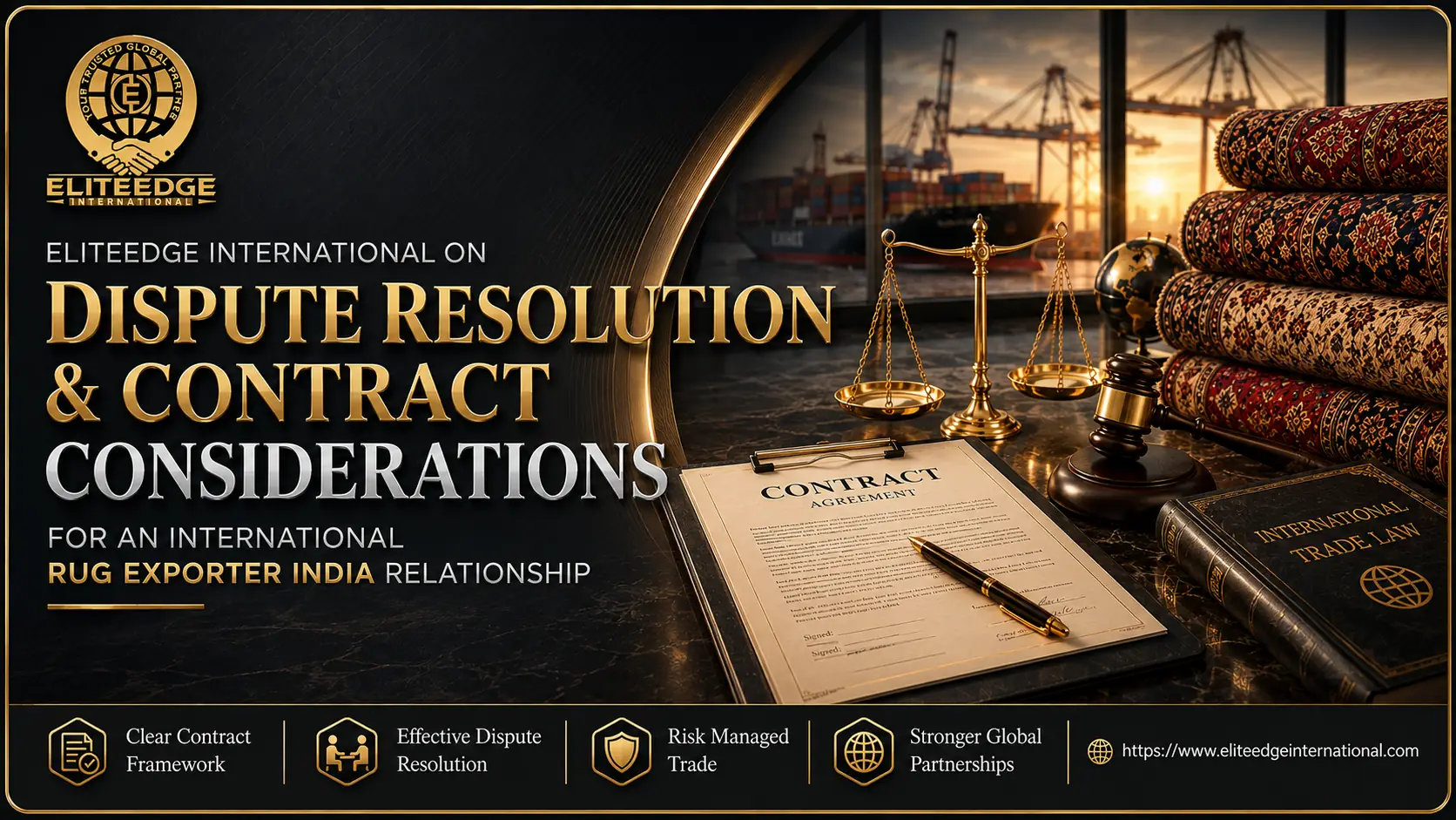 International rug exporter India Eliteedge International contract dispute resolution guide